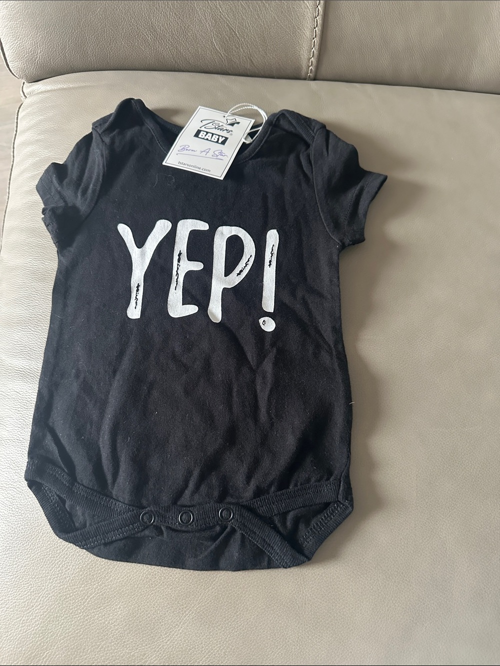 Black 'YEP!' Graphic One-Piece